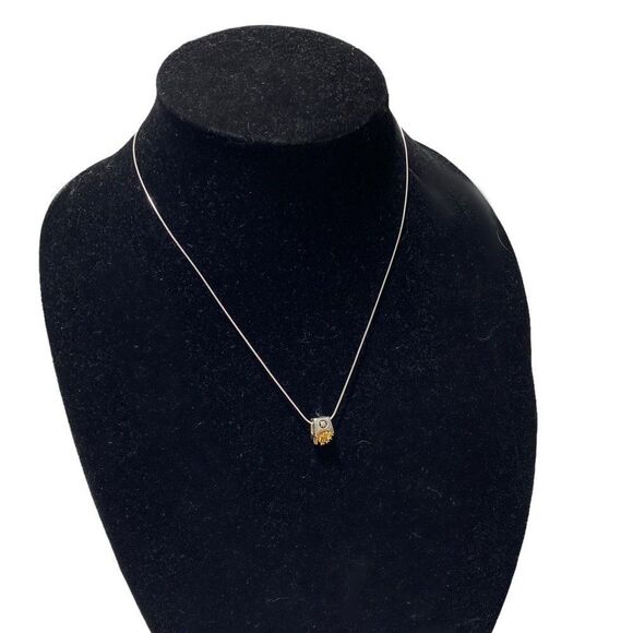 STERLING Silver Lotus Flower and French Fries Necklace - Picture 2 of 4